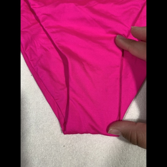 NWT $54‎ BECCA High Waist French Cut Bikini Bottoms in Neon Pink [SZ Large ] - Picture 8 of 11